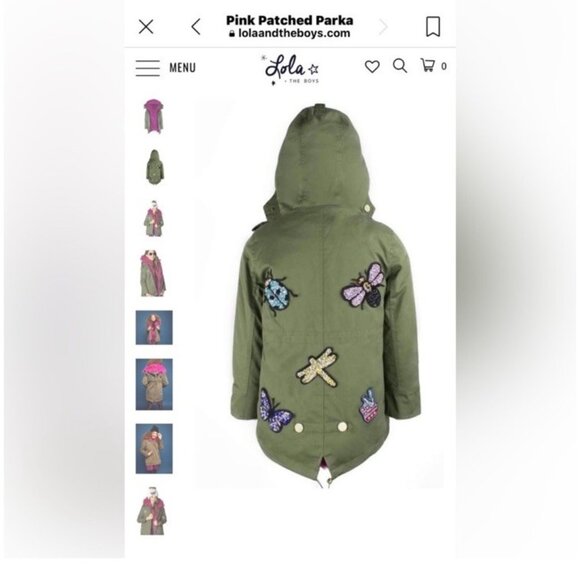 NWOT $600 PARKA PATCHED‎ HOODED Real Fur Removable Lining KHAKI COAT Sz Kid 12 - Picture 15 of 16